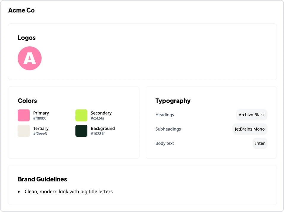 Preview of a brandkit in Grafista